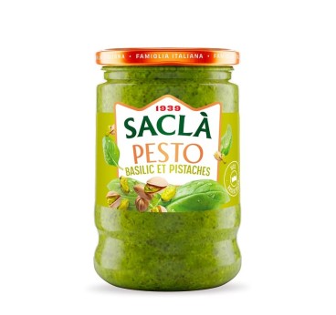 Pesto Basilic & Pistaches Saclà 190g – Recette crémeuse et originale