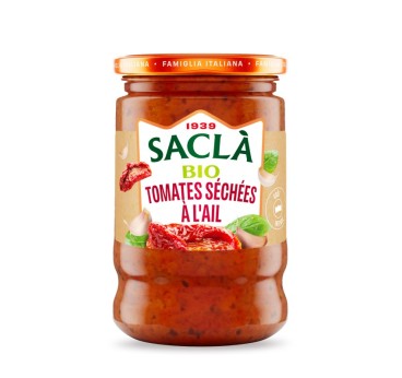 Sauce Tomates Séchées & Ail Bio 190g – Recette Saclà