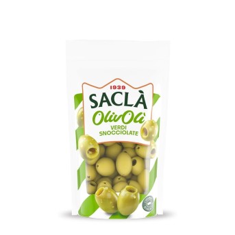 Olives vertes dénoyautées 185 g – Prêtes à l’emploi | Saclà