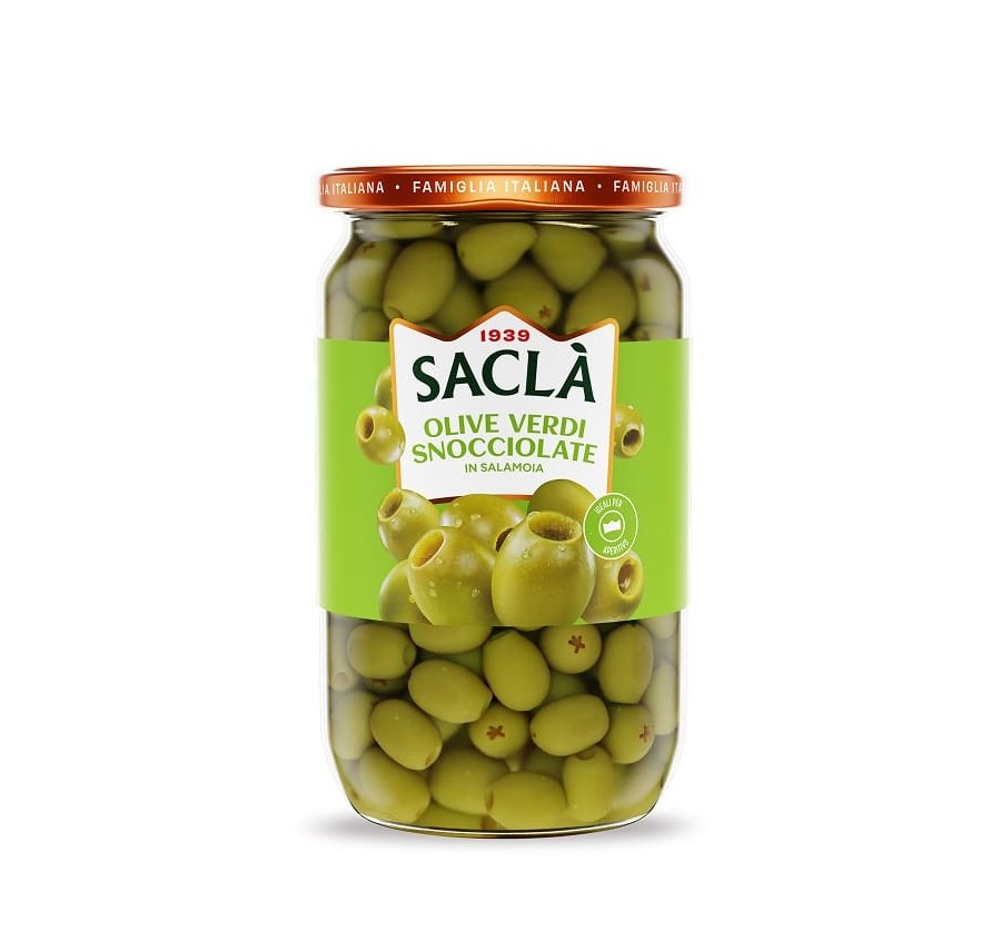 Olives vertes dénoyautées au naturel 1.55kg