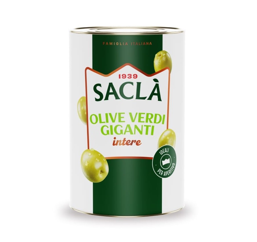 Olives vertes entières géantes au naturel 4,1kg