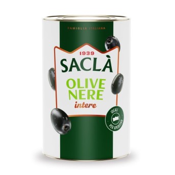 Olives noires entières au naturel 4,25kg – Format pro Saclà