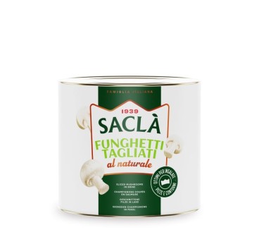 Champignons tranchés au naturel Saclà 2,5 kg - format pro
