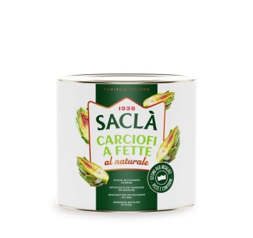 Tranches d'artichauts au naturel Saclà 2,5 kg - format pro