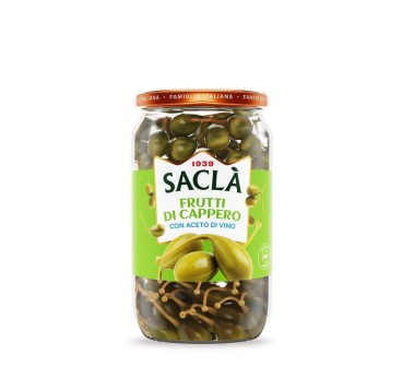 Caprons au Vinaigre de Vin Saclà 650g – Condiment italien croquant et raffiné