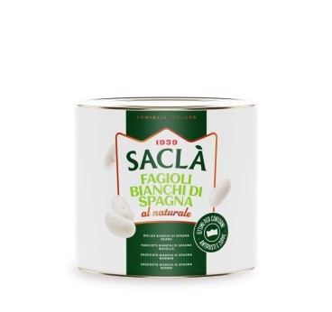 Haricots blancs d’Espagne au naturel Saclà 2,5 kg