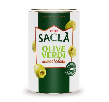Olives Vertes Dénoyautées 4,1 kg – Format pro | Saclà