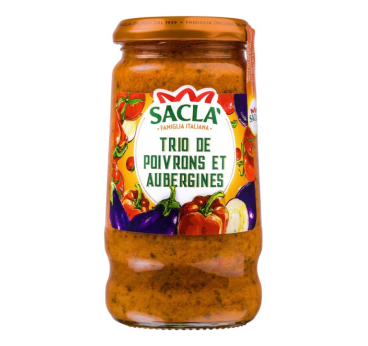 Sauce Trio de poivrons & aubergines 290gr - Recette Saclà