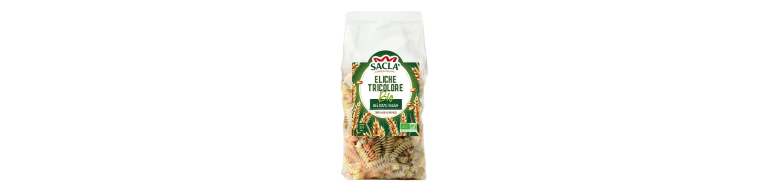 Pâtes colorées bio Saclà – Tricolores & italiennes